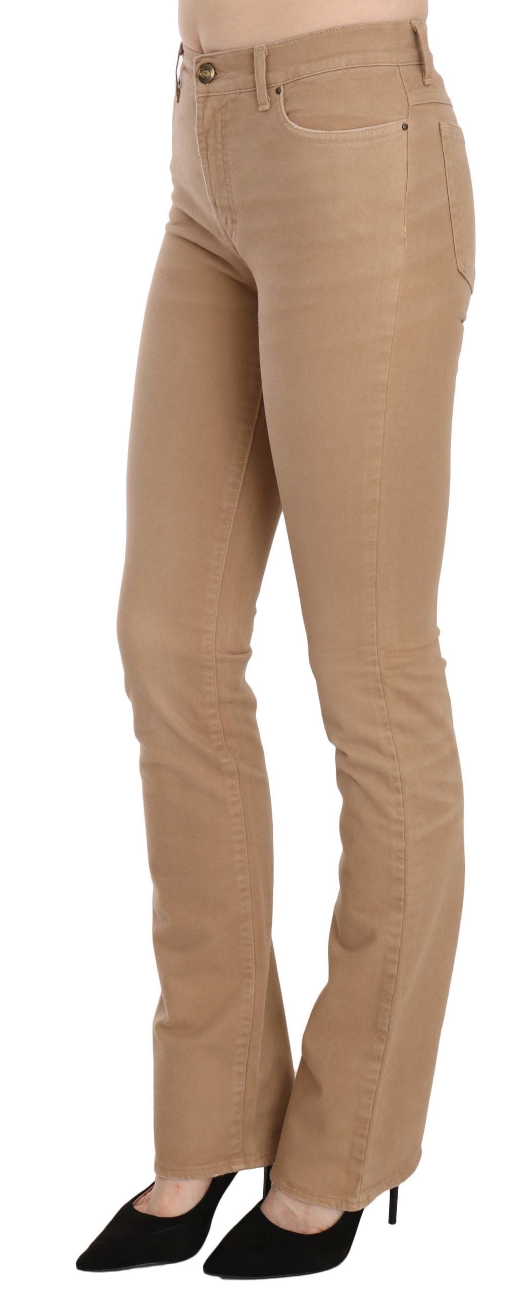 Just Cavalli Pantalon skinny taille moyenne en coton stretch marron