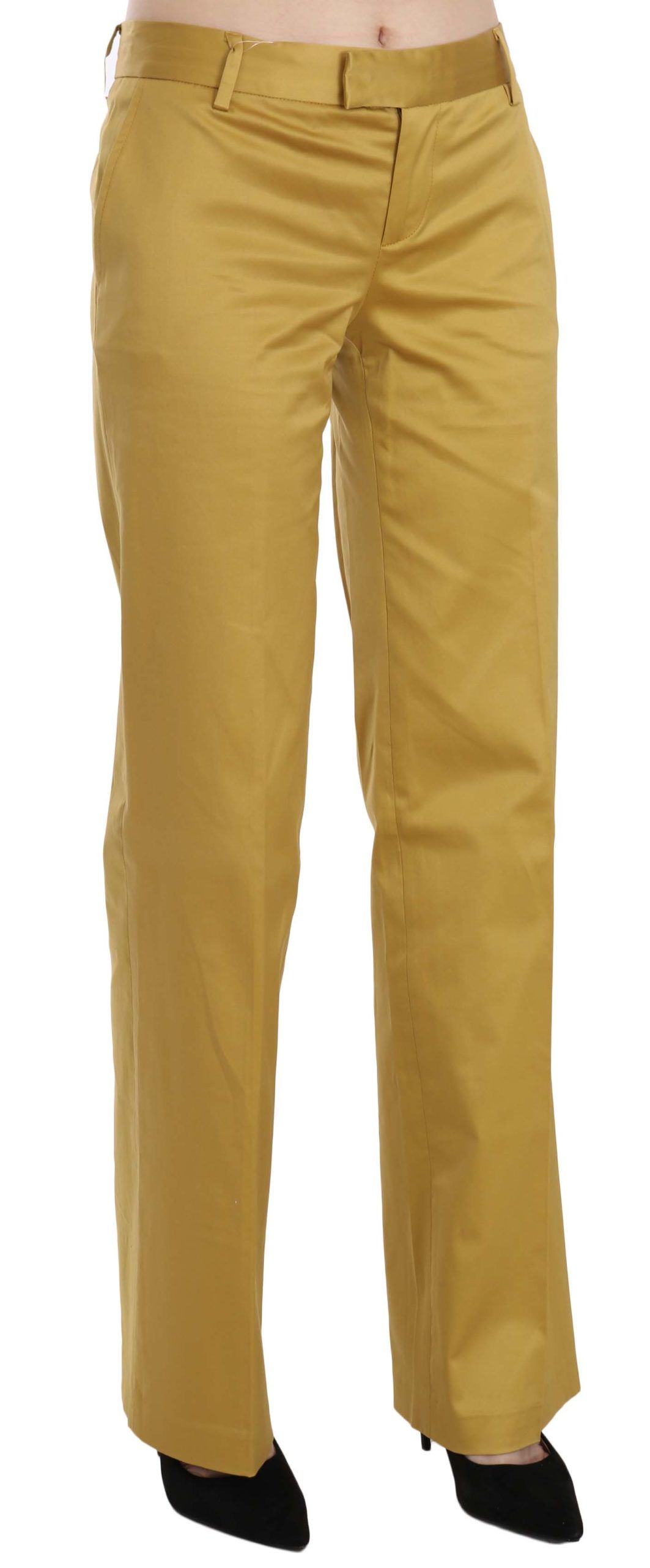 Just Cavalli Pantalon formel droit jaune moutarde