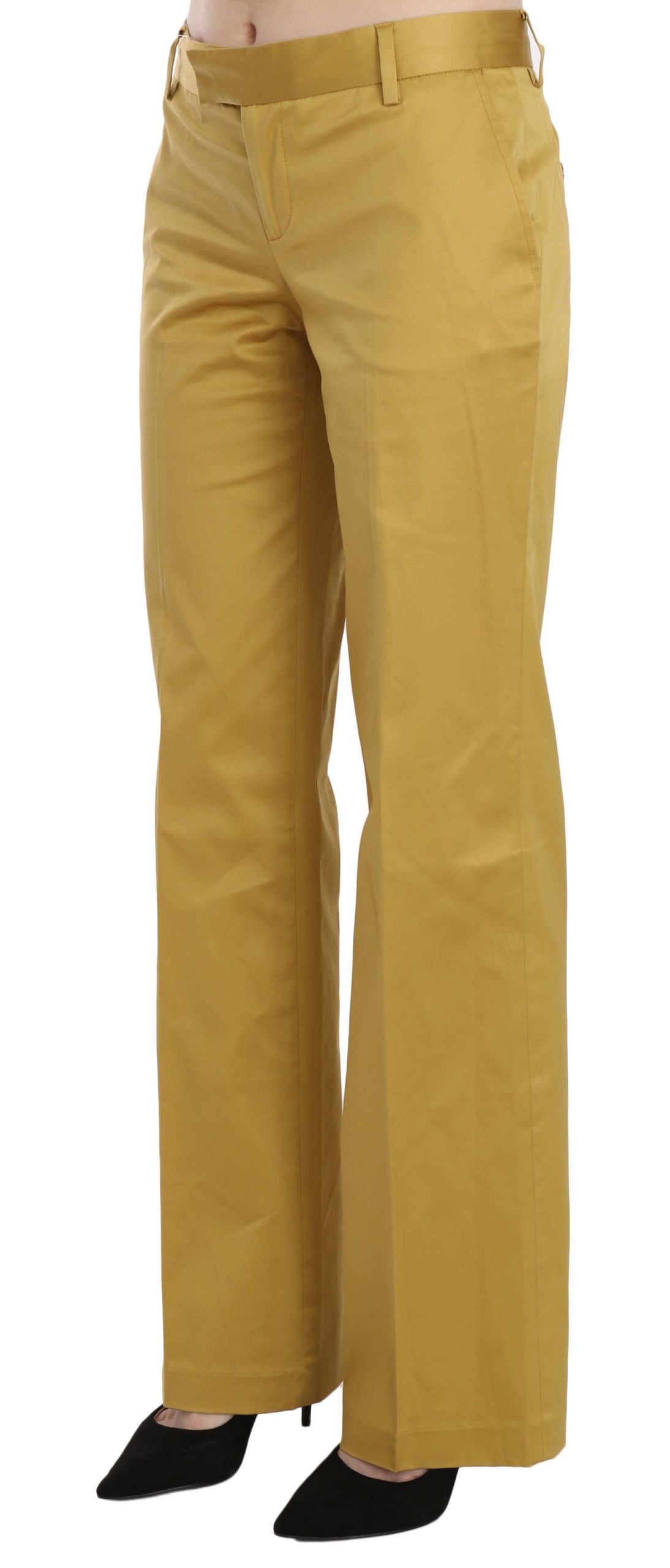 Just Cavalli Pantalon formel droit jaune moutarde