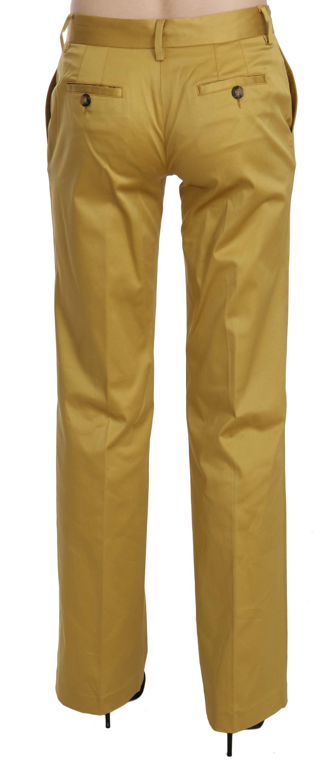 Just Cavalli Pantalon formel droit jaune moutarde