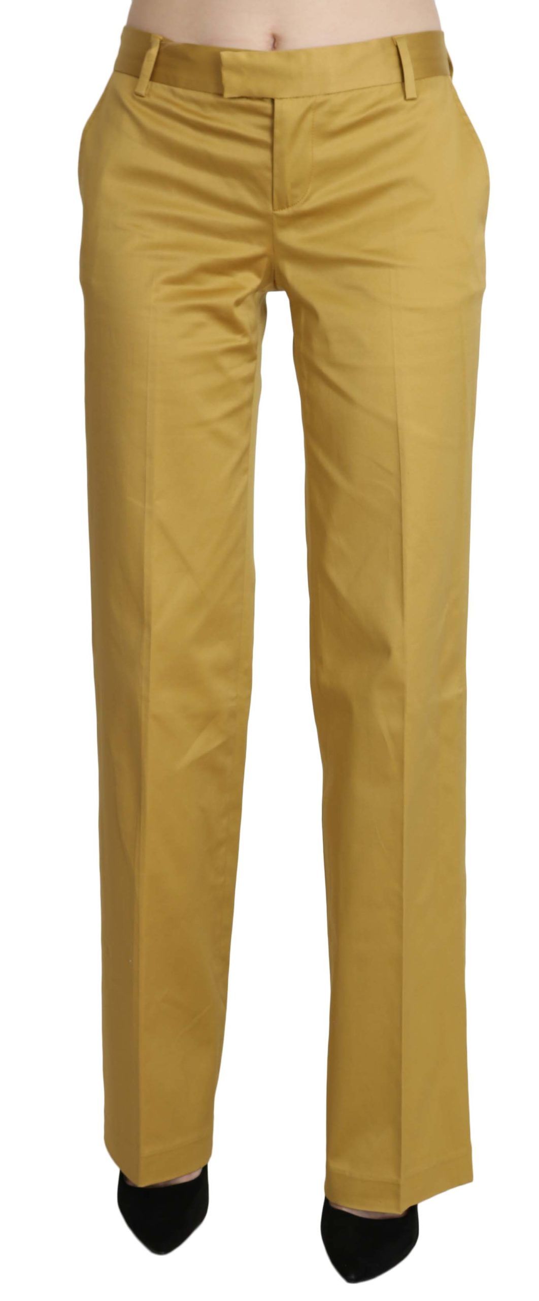 Just Cavalli Pantalon formel droit jaune moutarde