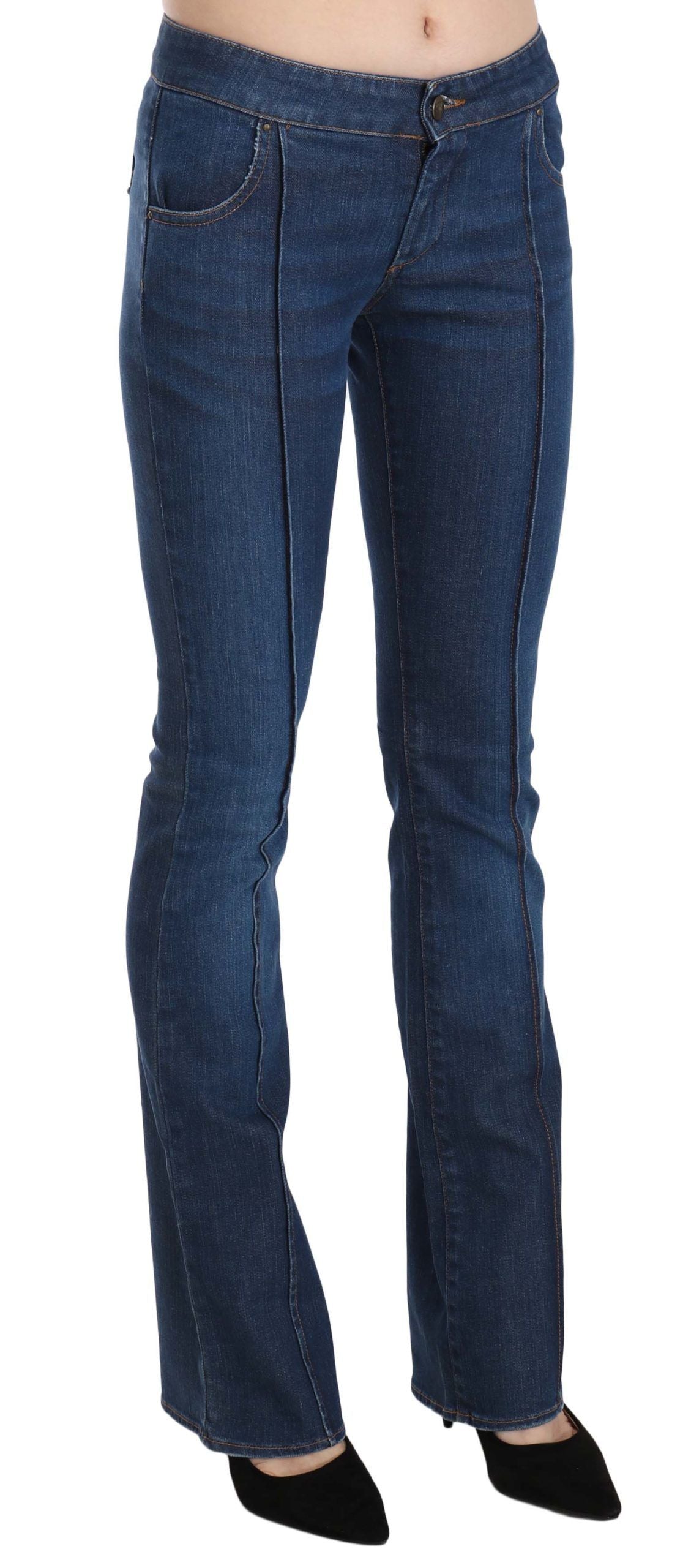 Just Cavalli Bleu Taille Basse Boot Cut Pantalon En Jean