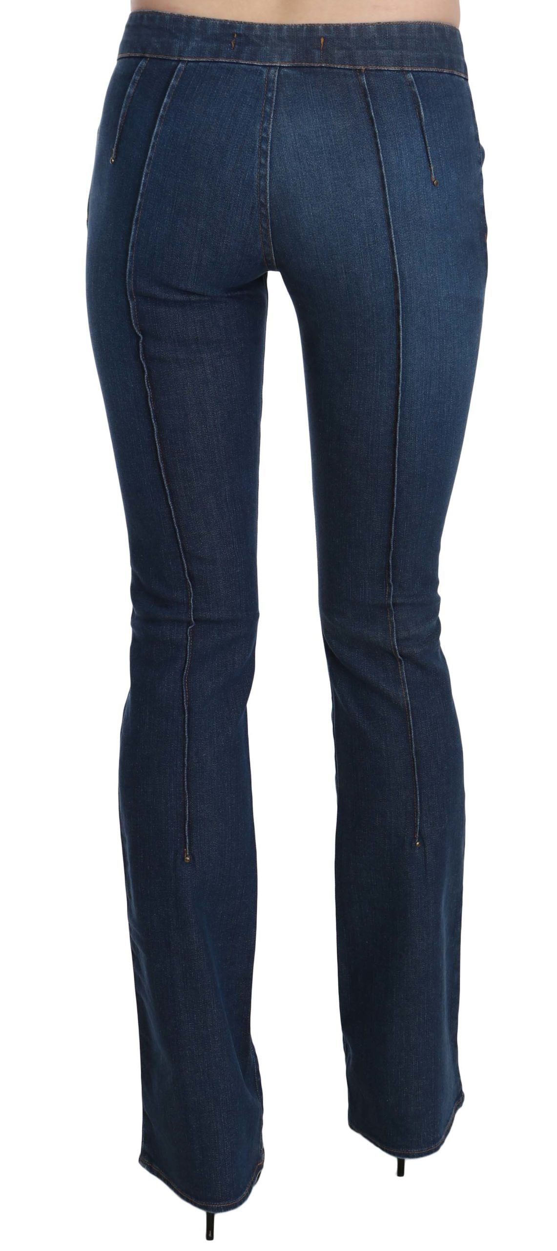 Just Cavalli Bleu Taille Basse Boot Cut Pantalon En Jean