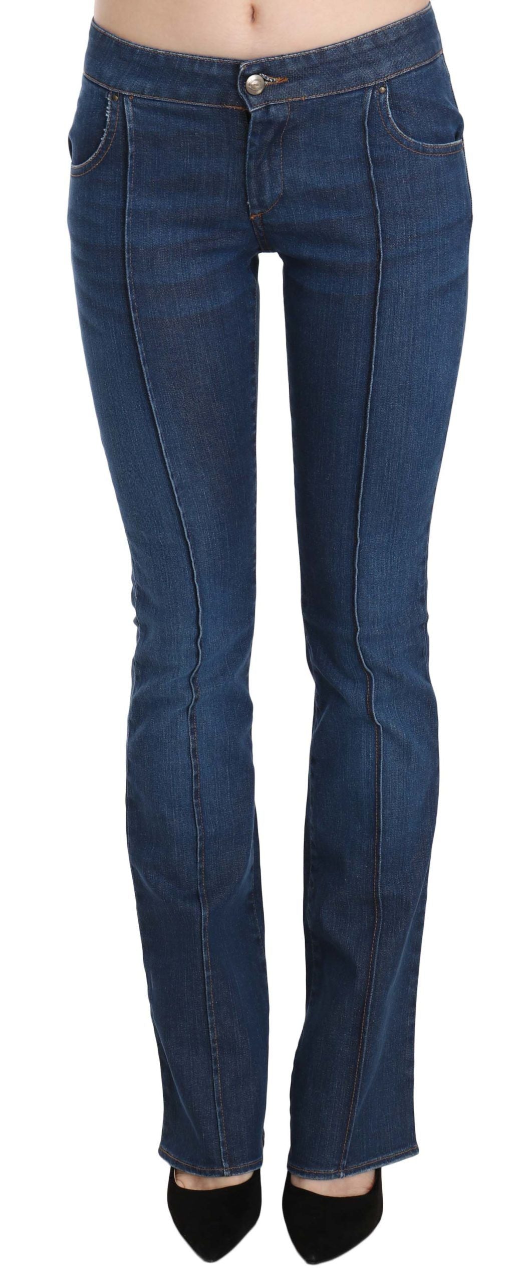 Just Cavalli Bleu Taille Basse Boot Cut Pantalon En Jean