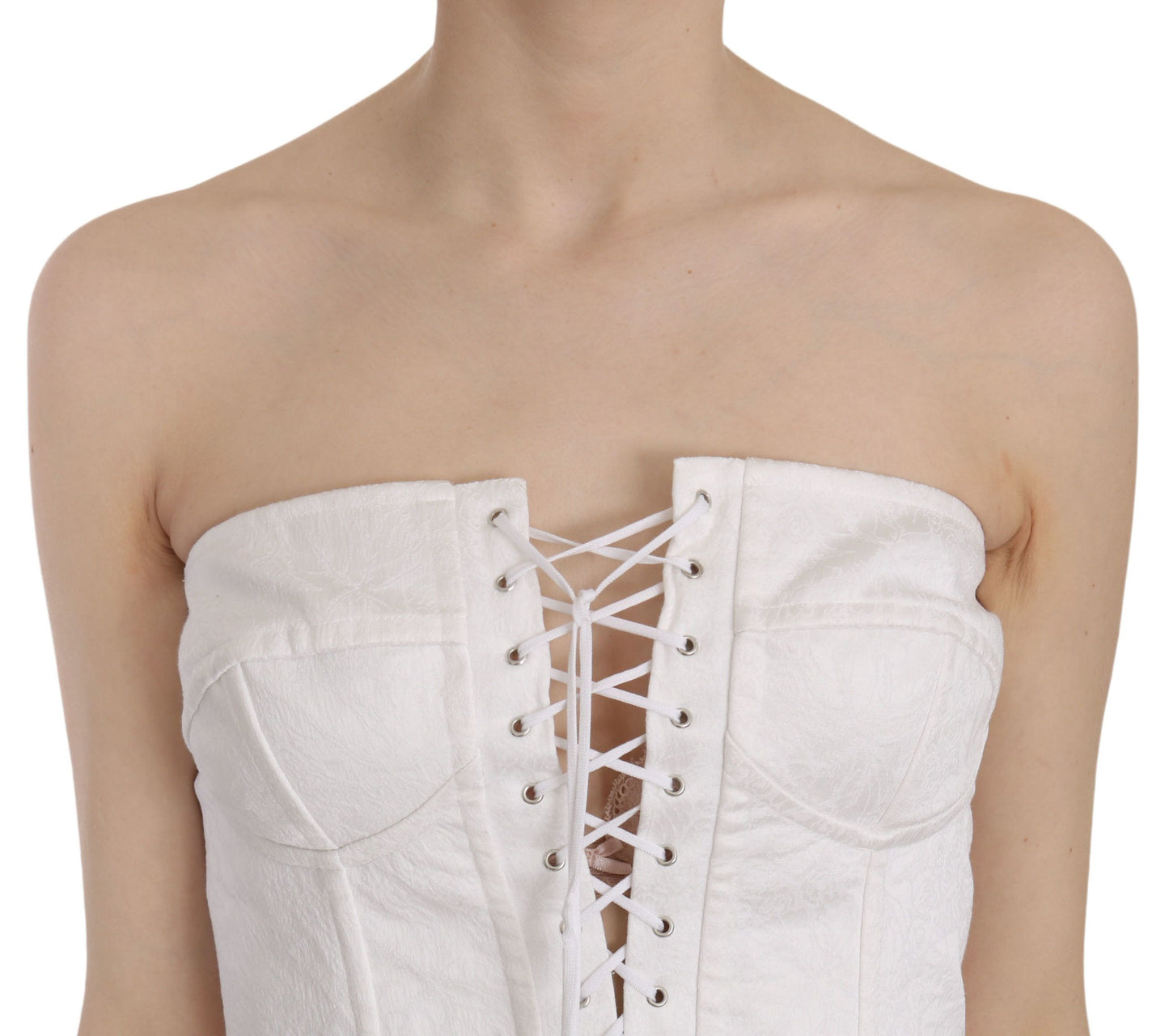 Dolce &amp; Gabbana Corset haut bustier en coton blanc PALERMO