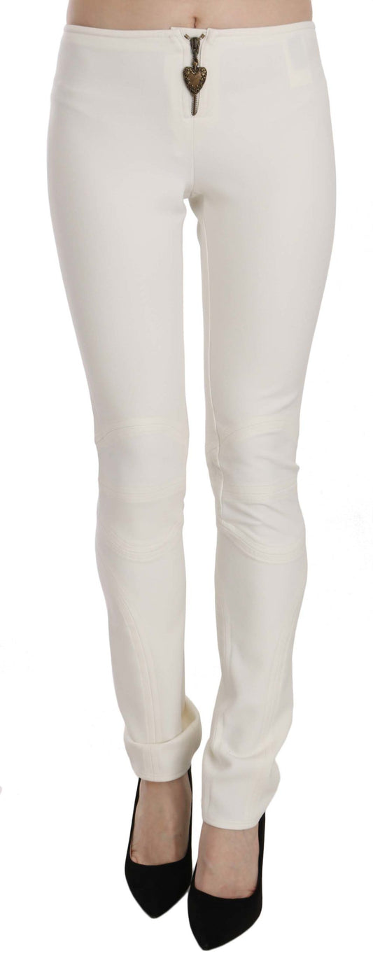 Just Cavalli Pantalon habillé skinny taille moyenne blanc