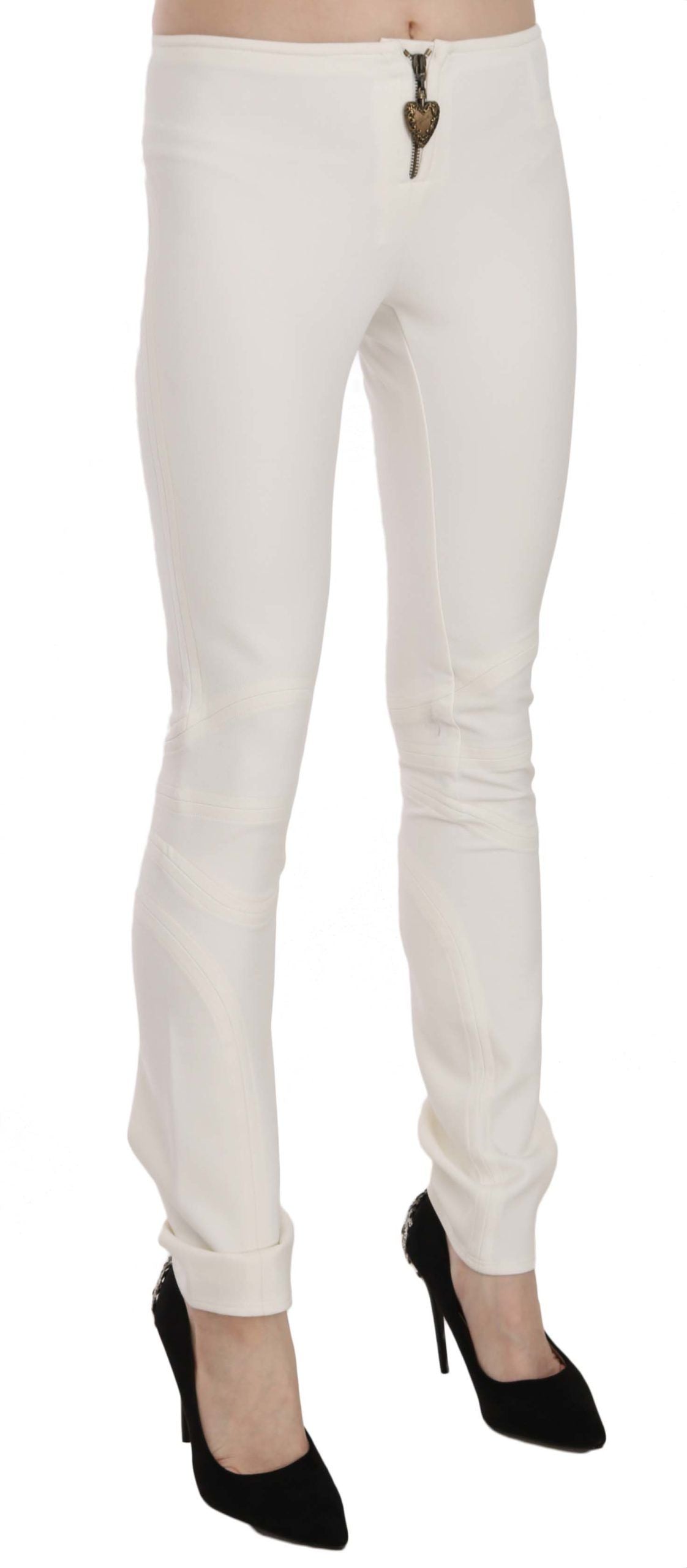 Just Cavalli Pantalon habillé skinny taille moyenne blanc