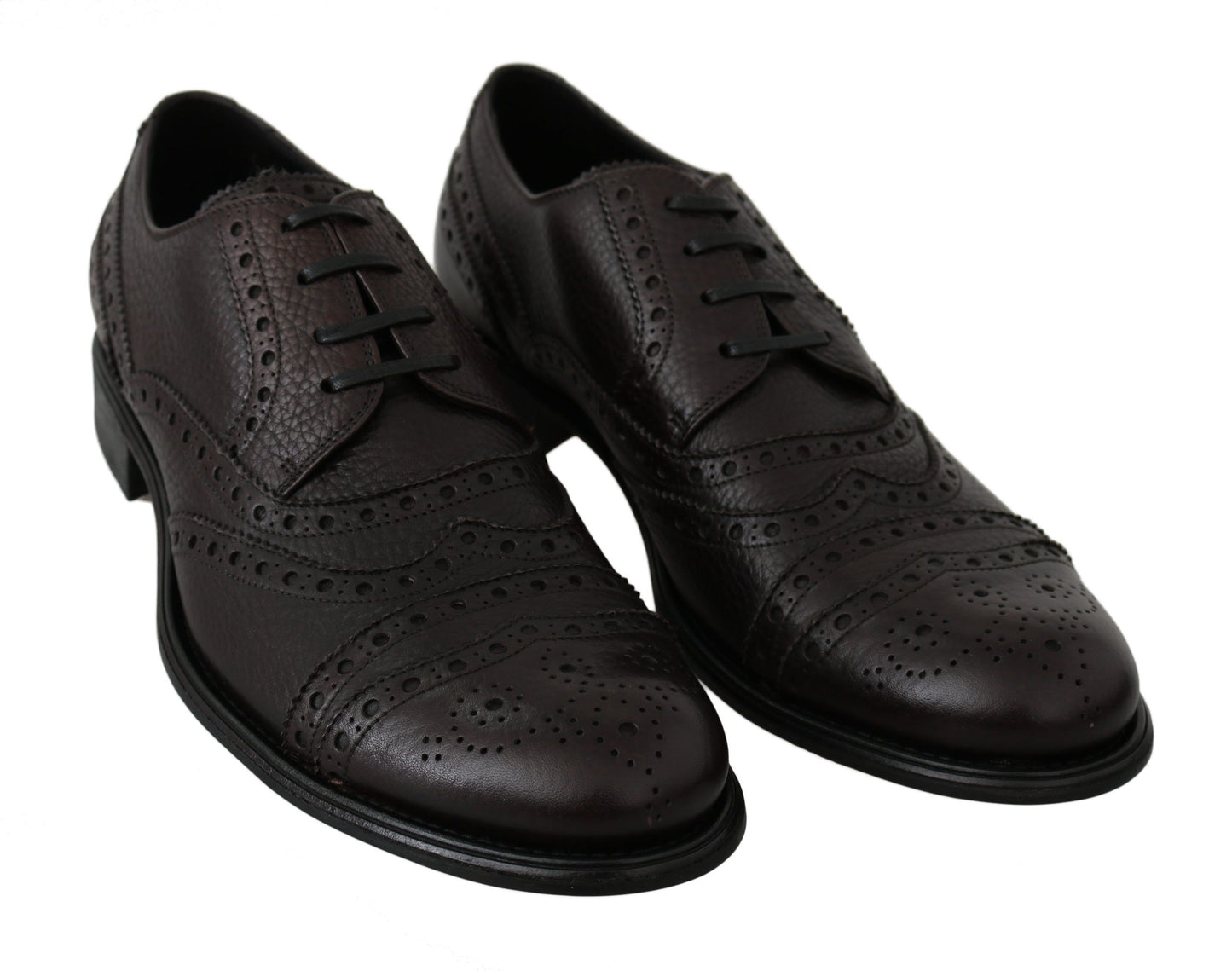 Dolce &amp; Gabbana Brogue-Derby-Kleiderschuhe aus braunem Leder