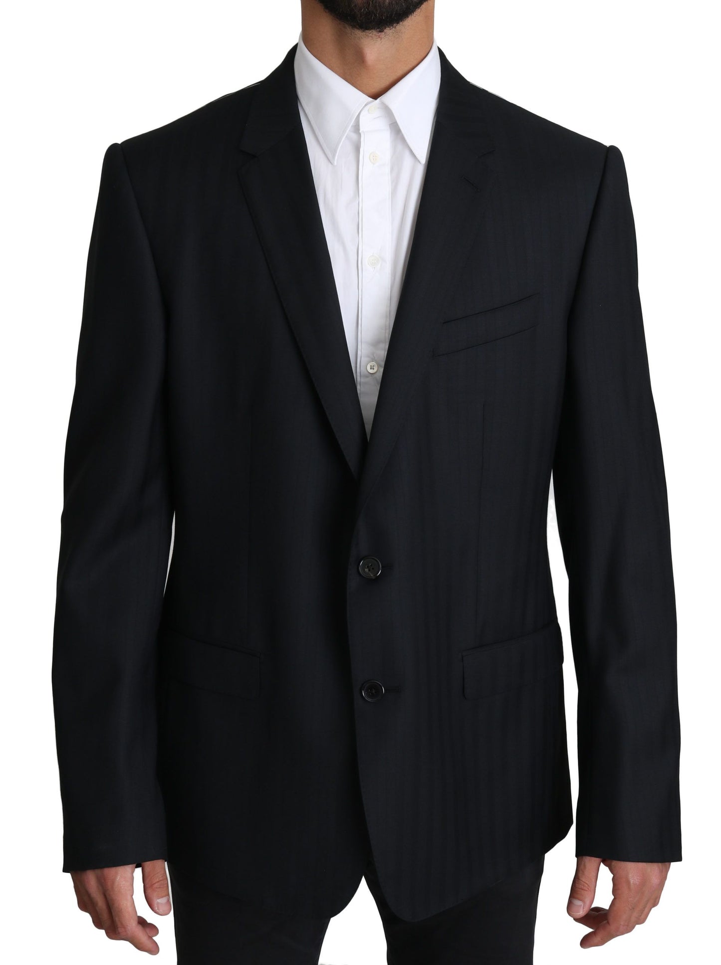 Dolce & Gabbana Elegant Blue Patterned Martini Formal Blazer