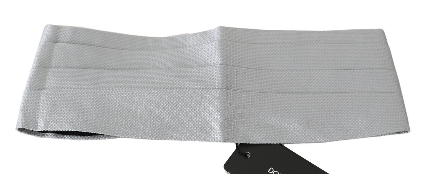 Dolce &amp; Gabbana Gris Ceinture Homme 100% Soie Cummerbund