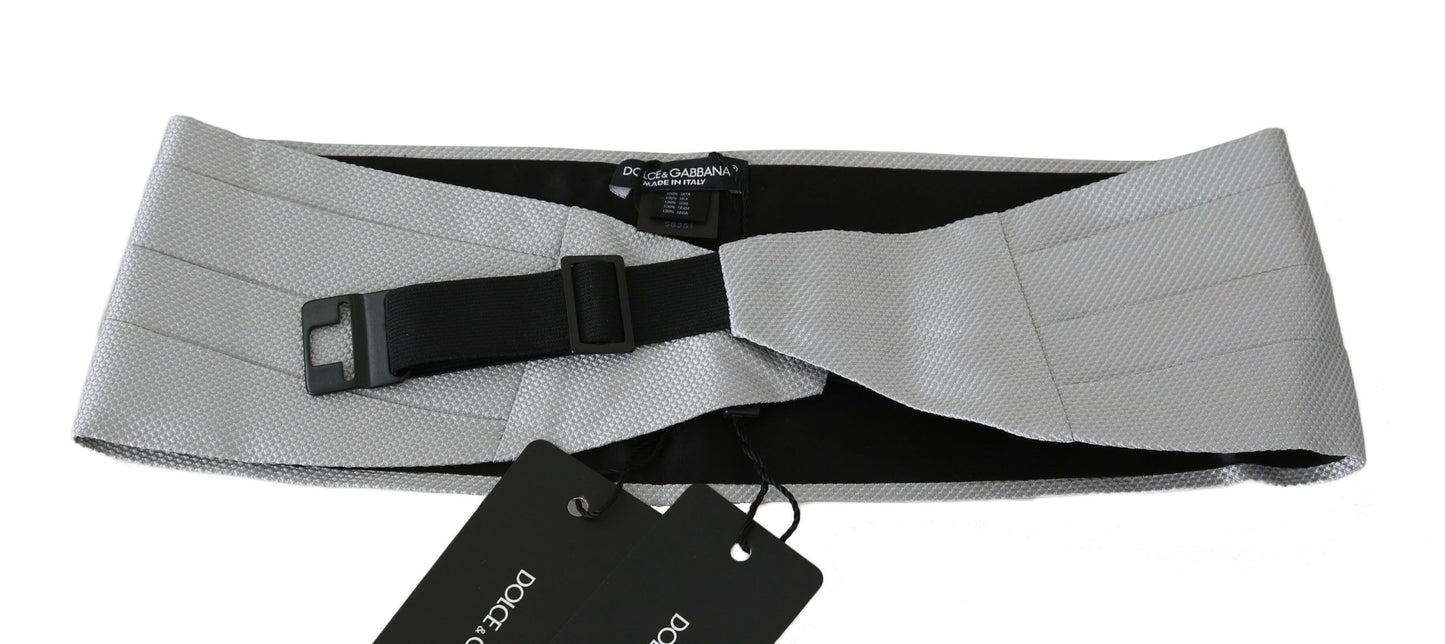 Dolce &amp; Gabbana Gris Ceinture Homme 100% Soie Cummerbund