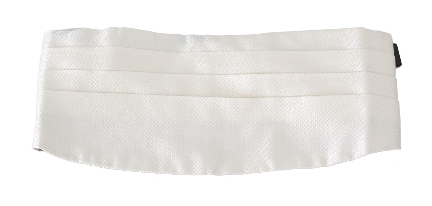 Dolce &amp; Gabbana Ceinture homme blanche 100% soie Cummerbund