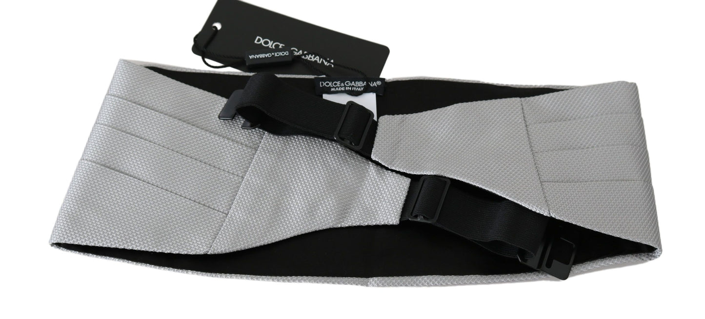 Dolce &amp; Gabbana Gris Ceinture Homme 100% Soie Cummerbund