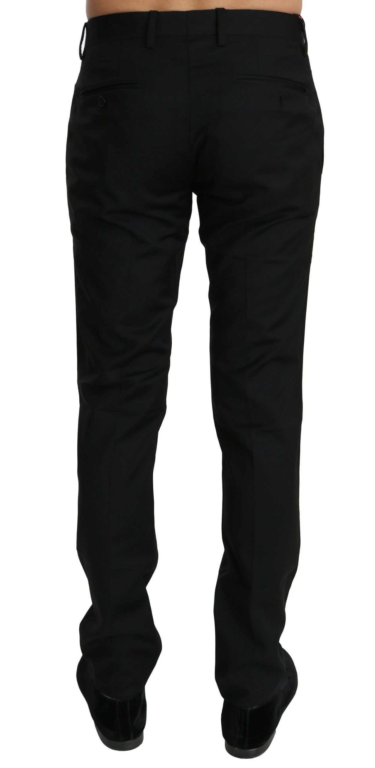 Dolce &amp; Gabbana Robe noire Pantalon formel Pantalon en laine pour hommes