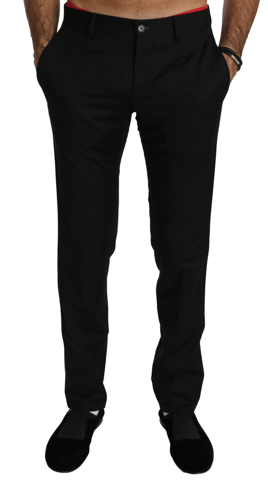 Dolce &amp; Gabbana Robe noire Pantalon formel Pantalon en laine pour hommes