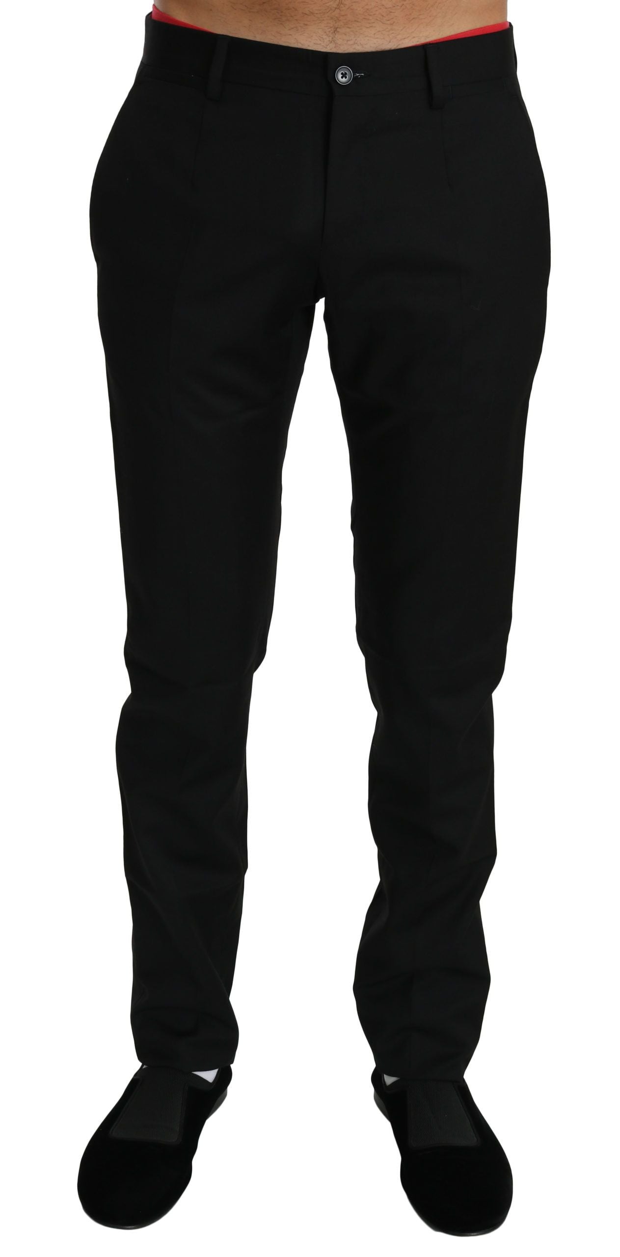 Dolce &amp; Gabbana Robe noire Pantalon formel Pantalon en laine pour hommes