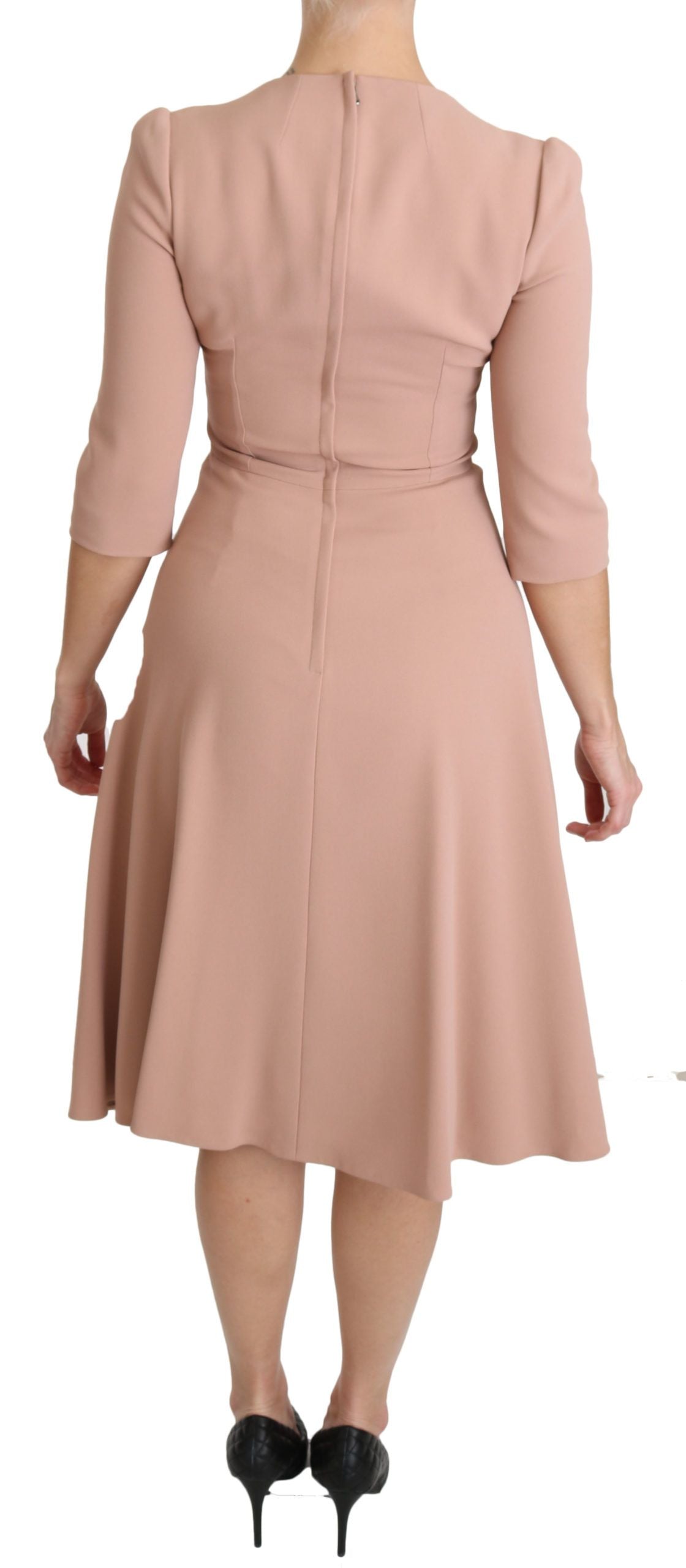 Dolce & Gabbana Elegant Light Pink A-Line Knee Length Dress