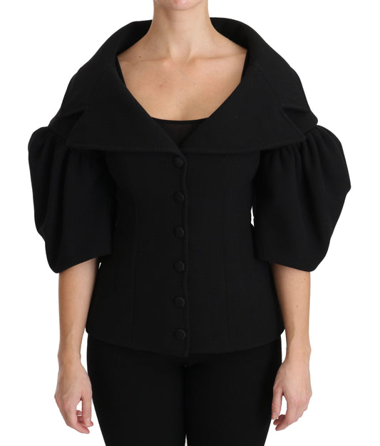 Dolce &amp; Gabbana Manteau formel noir Veste en laine vierge