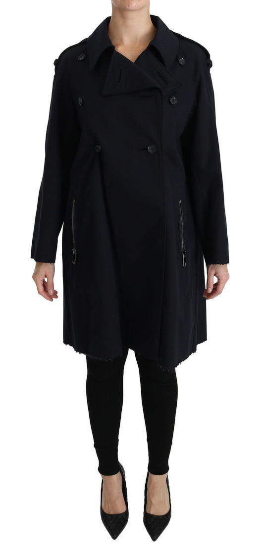 Dolce &amp; Gabbana Manteau Bleu Coton Femme Trench Veste