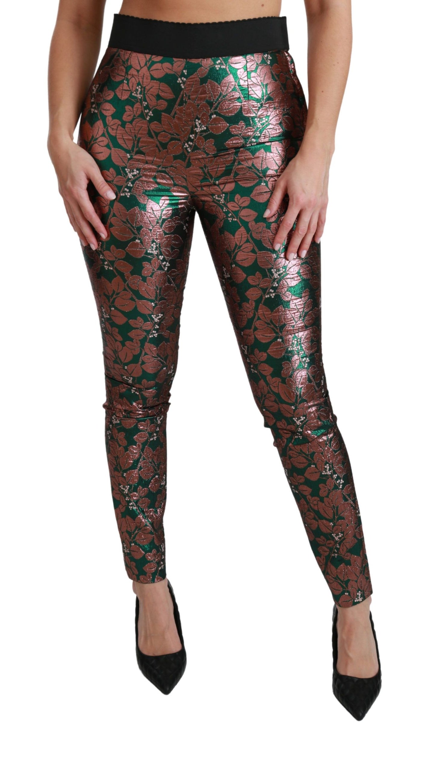 Dolce &amp; Gabbana Pantalon skinny collant vert feuille de bronze