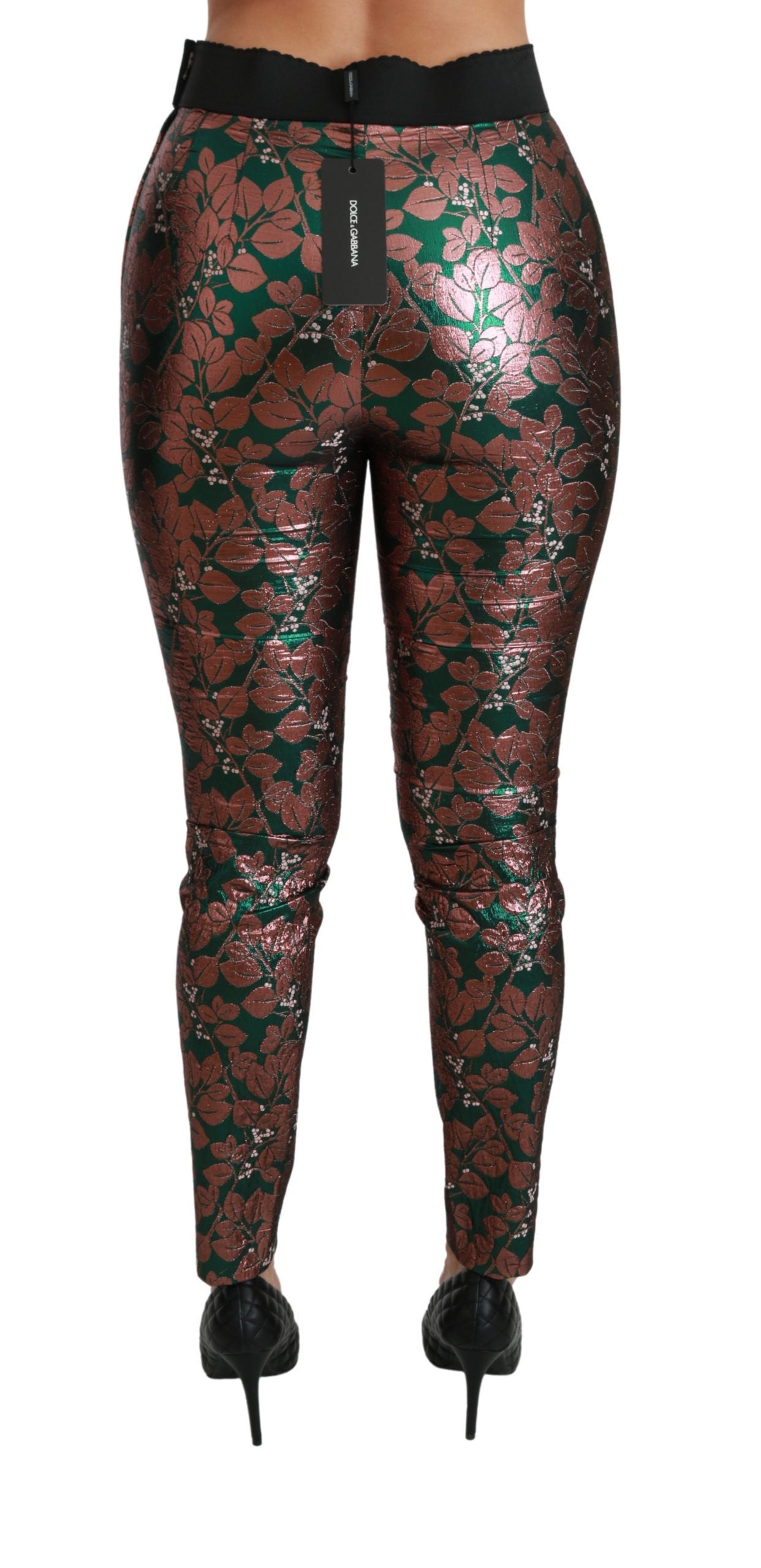 Dolce &amp; Gabbana Pantalon skinny collant vert feuille de bronze