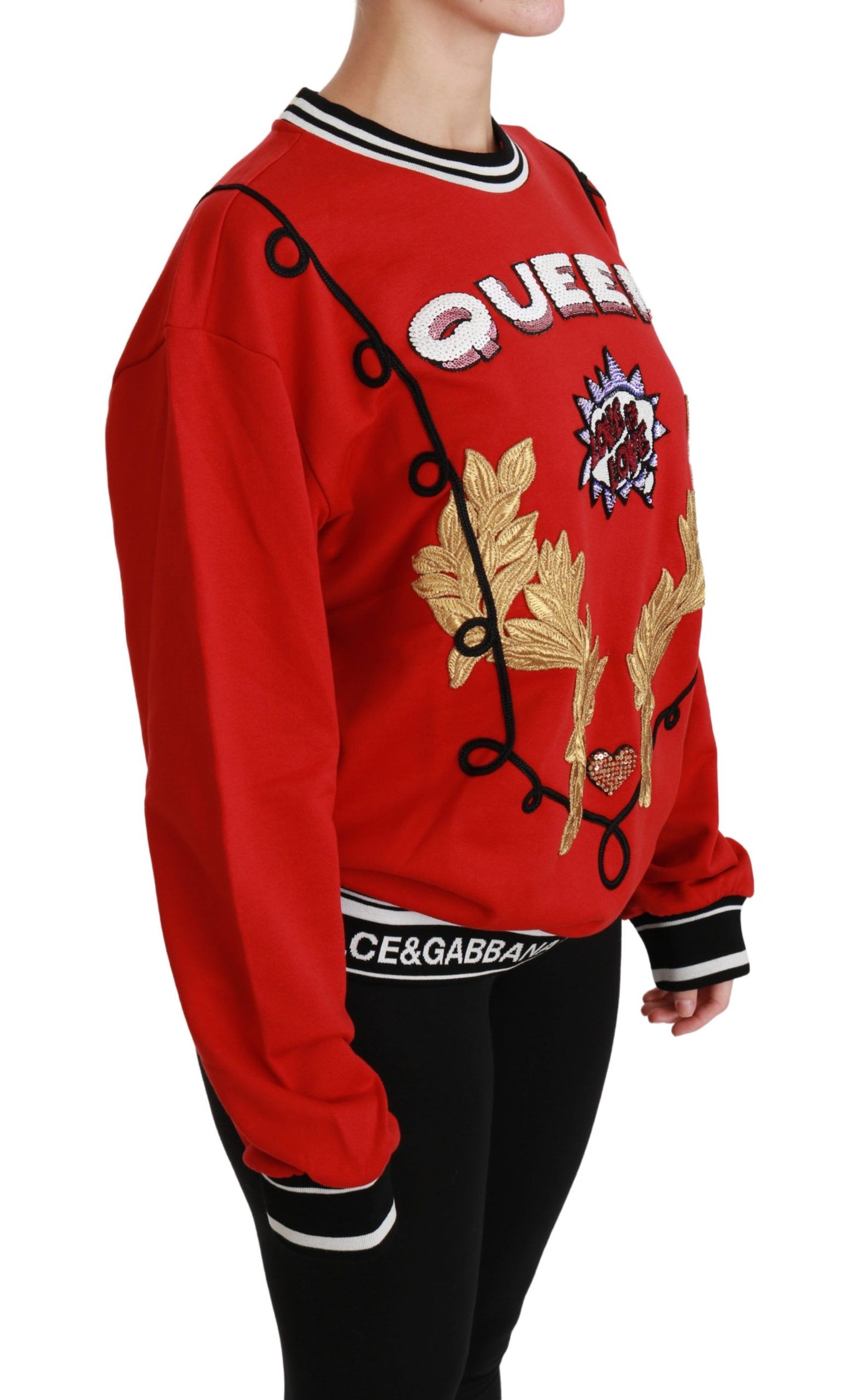 Dolce &amp; Gabbana Red Queen Pailletten-Love-Pullover