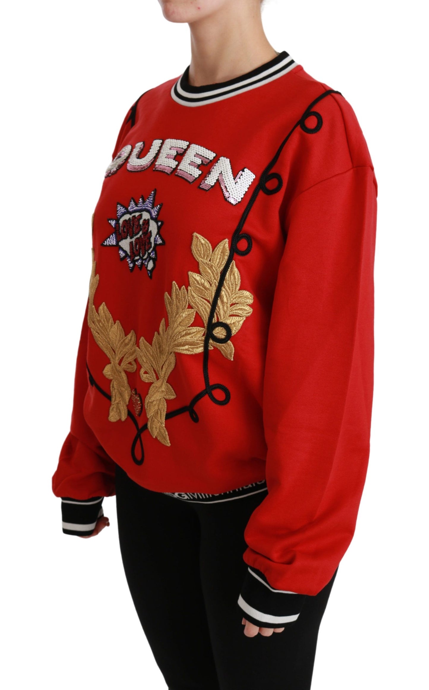 Dolce &amp; Gabbana Red Queen Pailletten-Love-Pullover