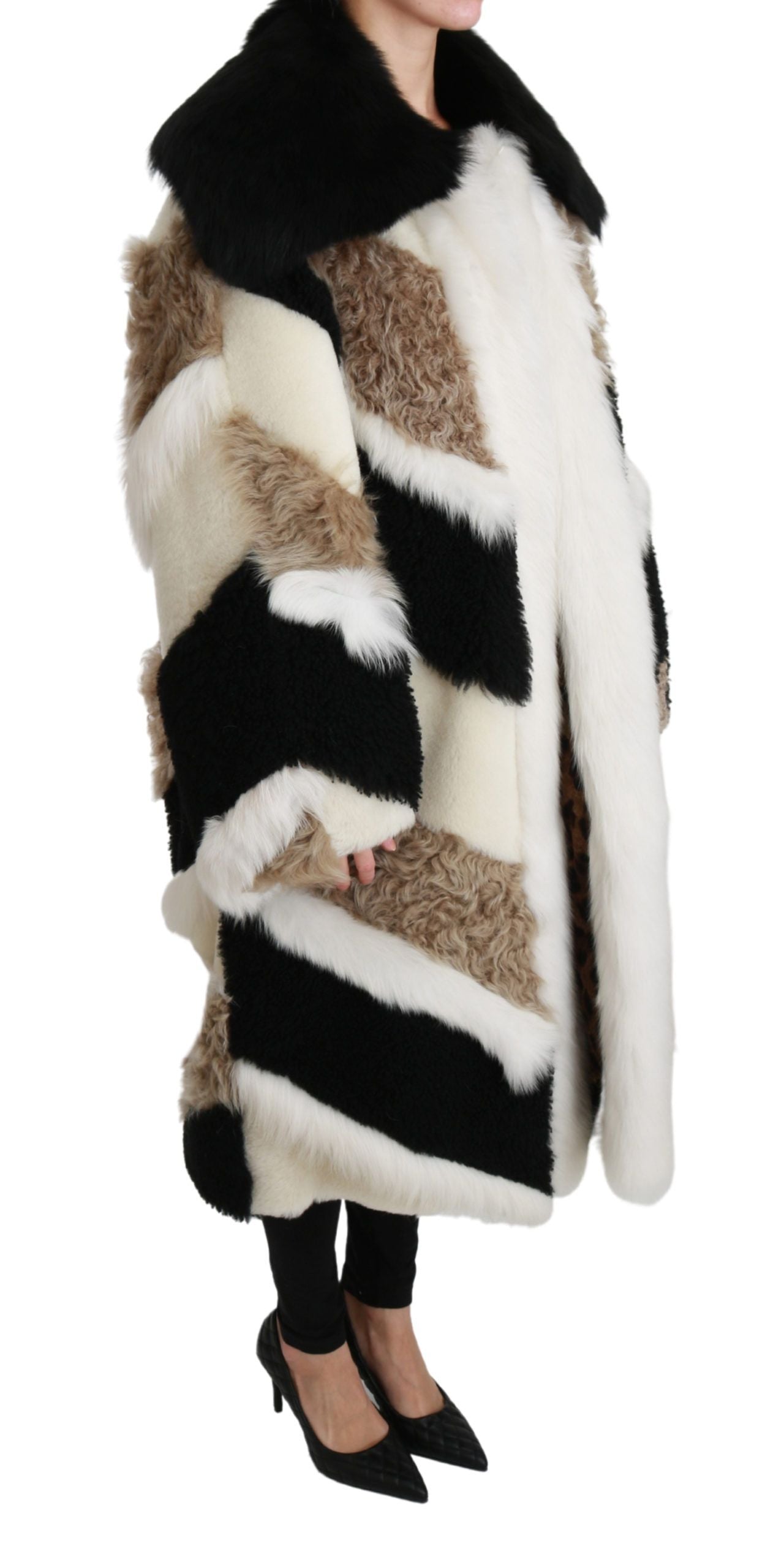 Manteau cape en peau de mouton retournée Dolce &amp; Gabbana