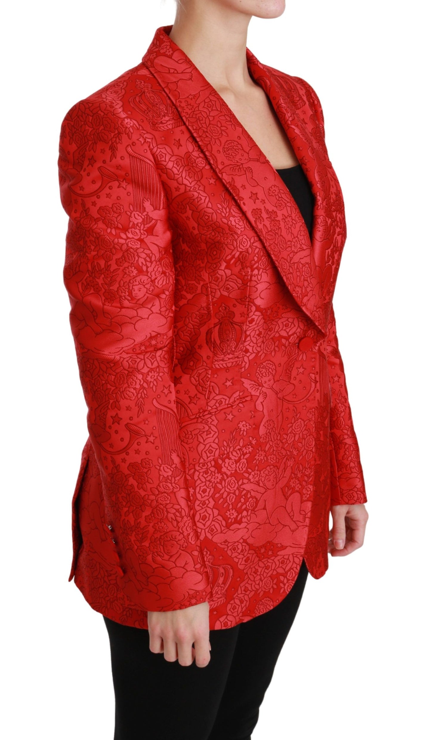 Dolce &amp; Gabbana Veste Blazer Rouge Floral Angel Blazer