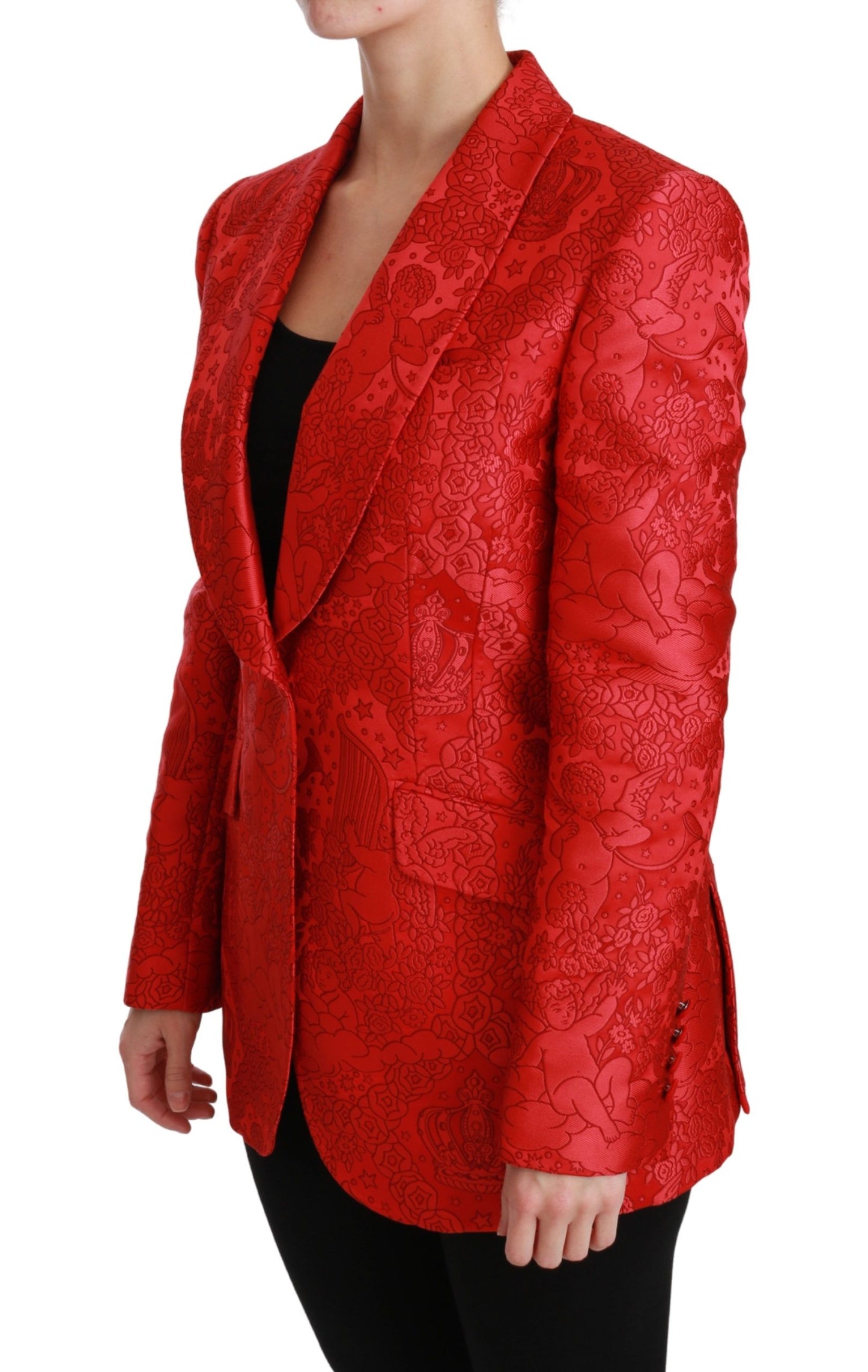 Dolce &amp; Gabbana Veste Blazer Rouge Floral Angel Blazer