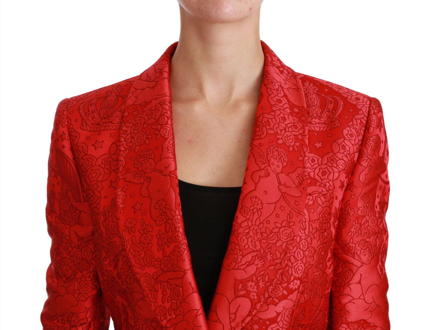 Dolce &amp; Gabbana Veste Blazer Rouge Floral Angel Blazer