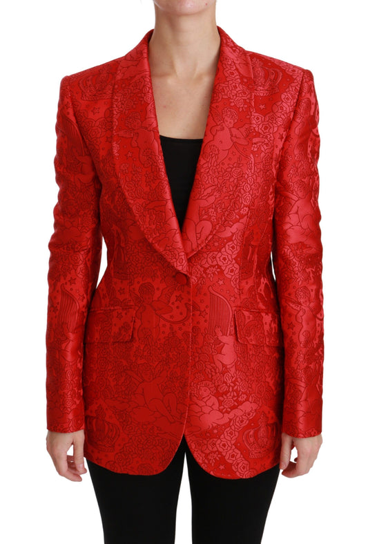 Dolce &amp; Gabbana Veste Blazer Rouge Floral Angel Blazer