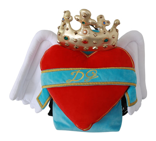 Dolce &amp; Gabbana Sac à dos d'école DG Crown Red Blue Heart Wings