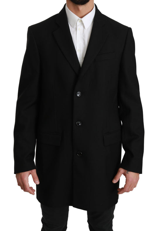 Dolce &amp; Gabbana Noir 100% Laine Veste Manteau Blazer