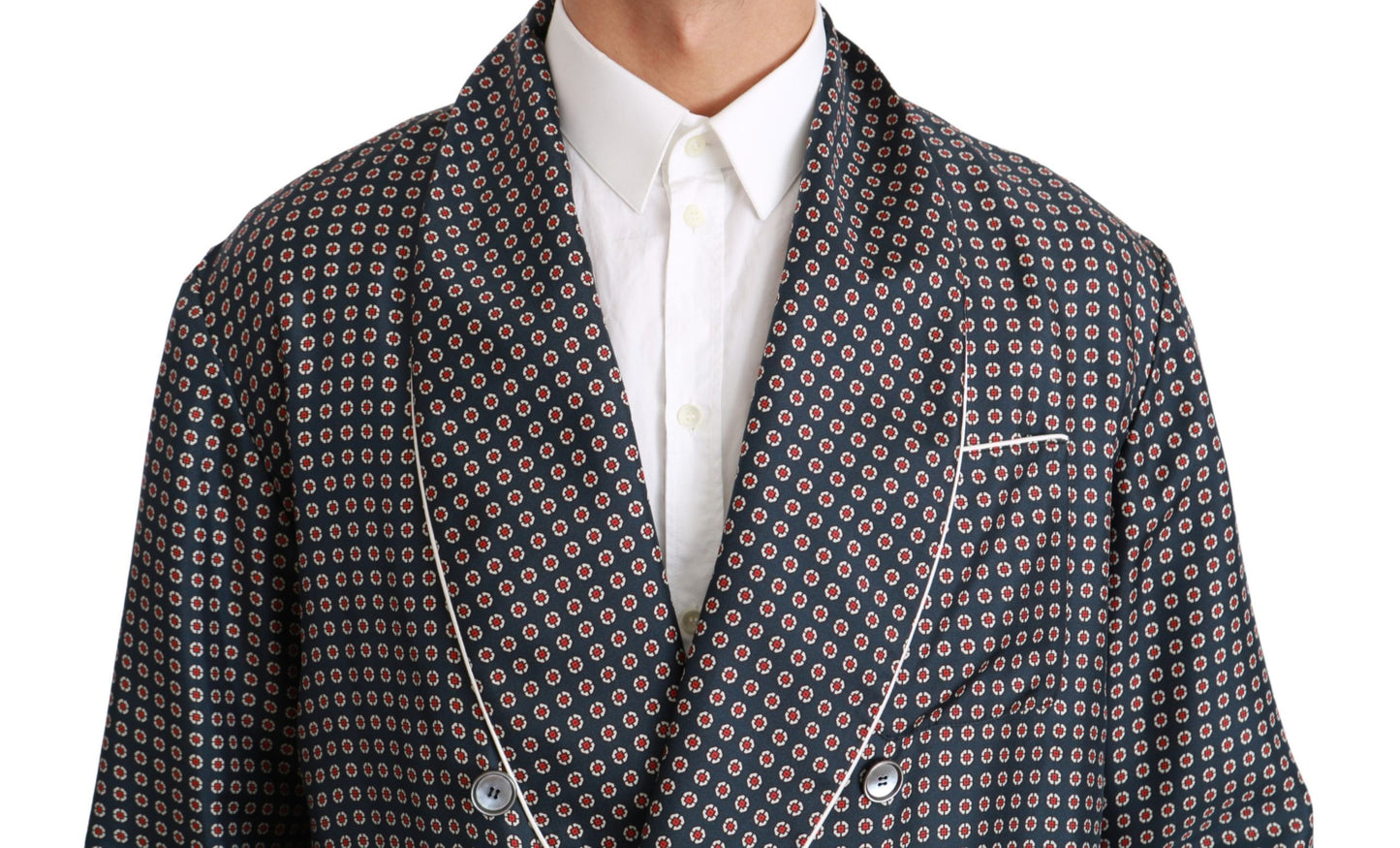 Dolce &amp; Gabbana Veste manteau à double boutonnage à motifs bleu marine