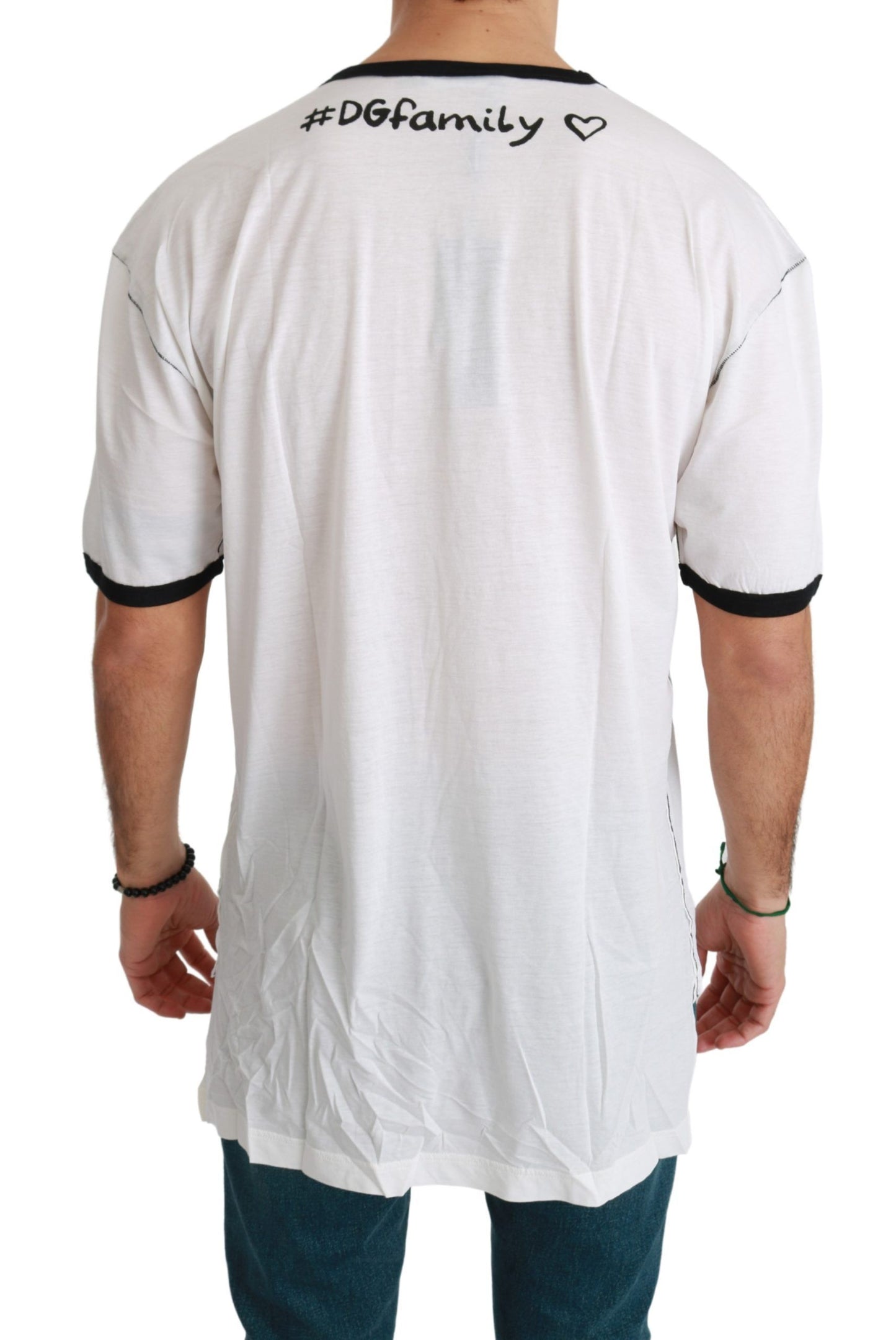 Dolce &amp; Gabbana T-shirt en coton blanc imprimé #dgfamily pour hommes