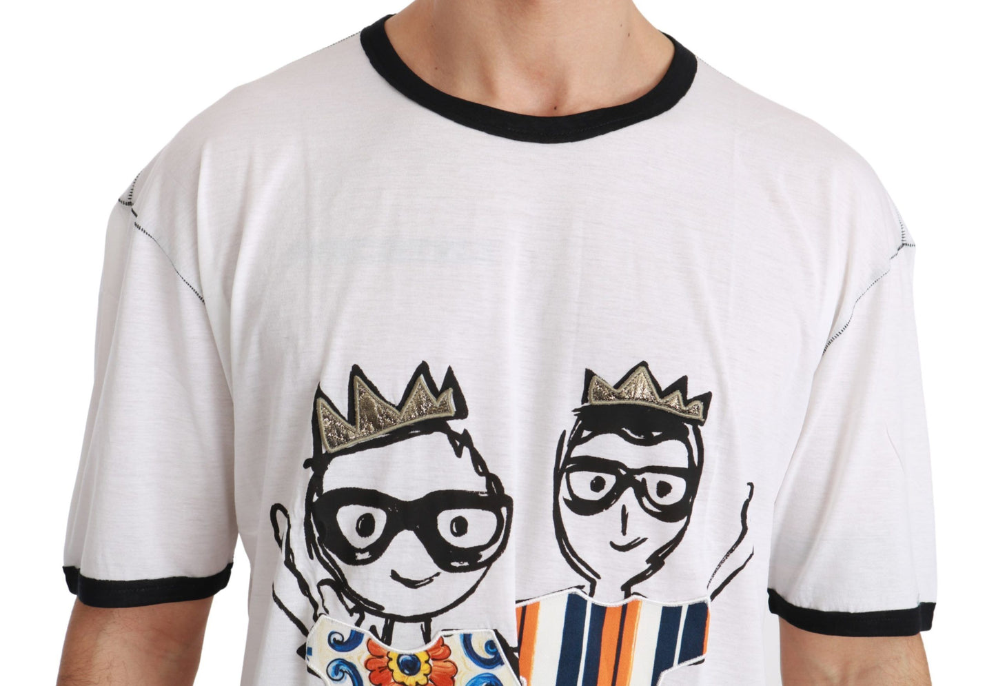 Dolce &amp; Gabbana T-shirt en coton blanc imprimé #dgfamily pour hommes