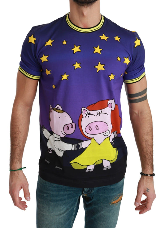 Dolce &amp; Gabbana Haut en coton violet T-shirt Année du Cochon 2019