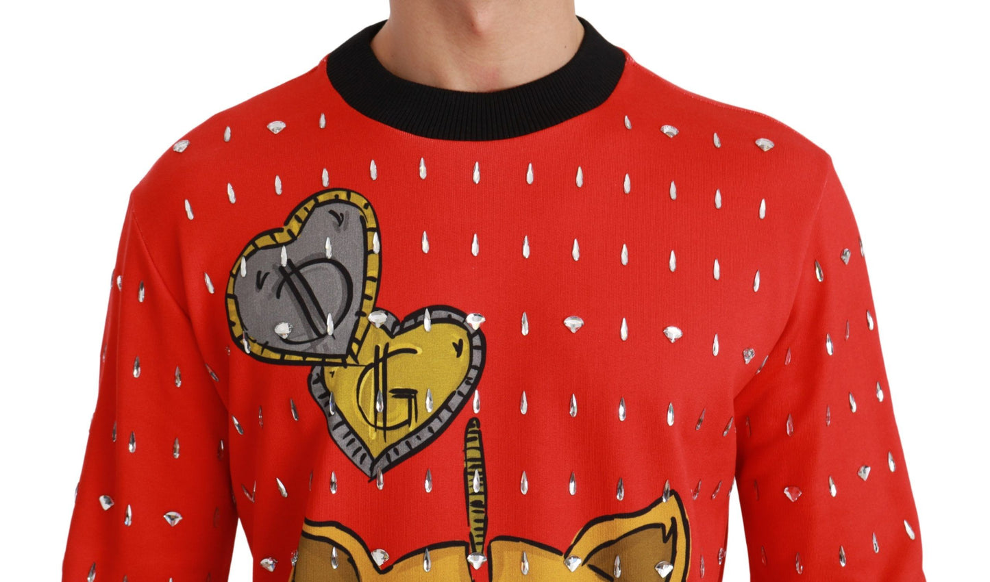 Dolce &amp; Gabbana Red Crystal Pig of the Year Pullover