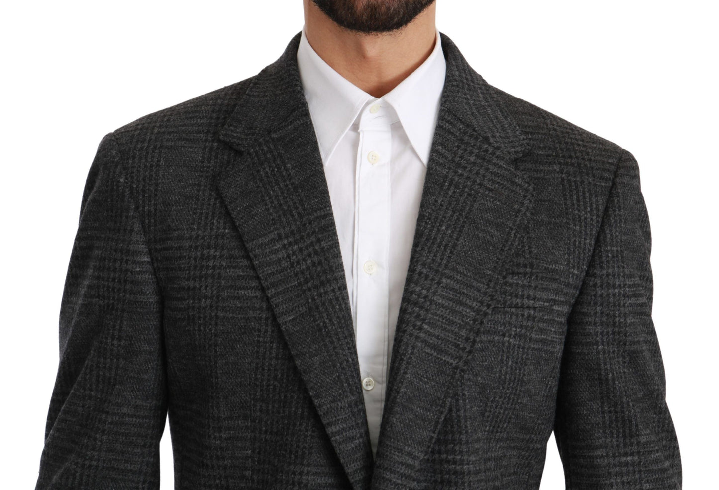 Dolce &amp; Gabbana Blazer formel en laine à carreaux gris