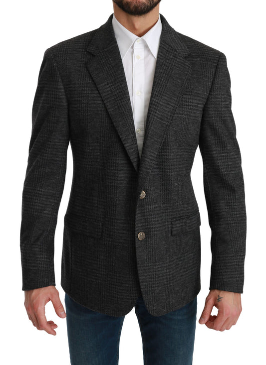 Dolce &amp; Gabbana Blazer formel en laine à carreaux gris