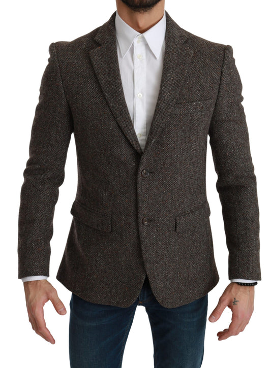 Dolce &amp; Gabbana Veste marron Manteau formel Blazer en laine