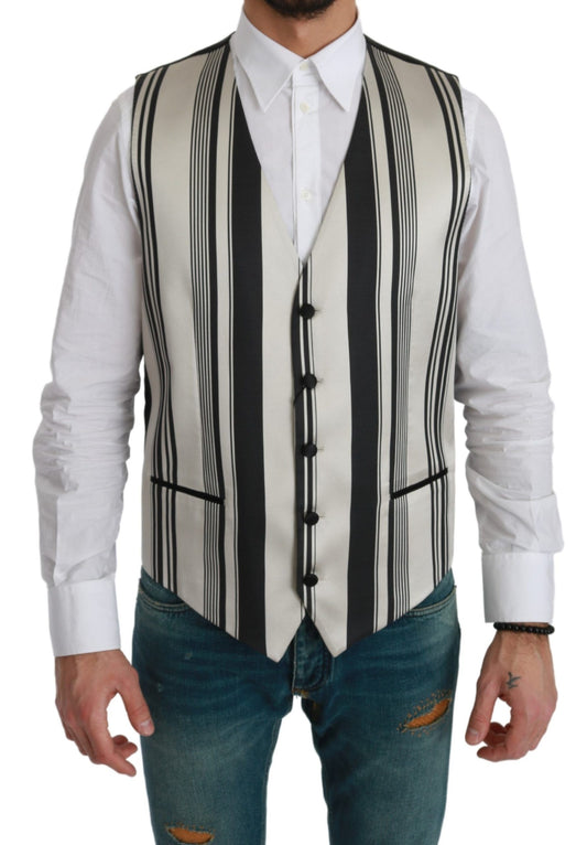 Dolce &amp; Gabbana Gilet à rayures noires et blanches Gilet formel