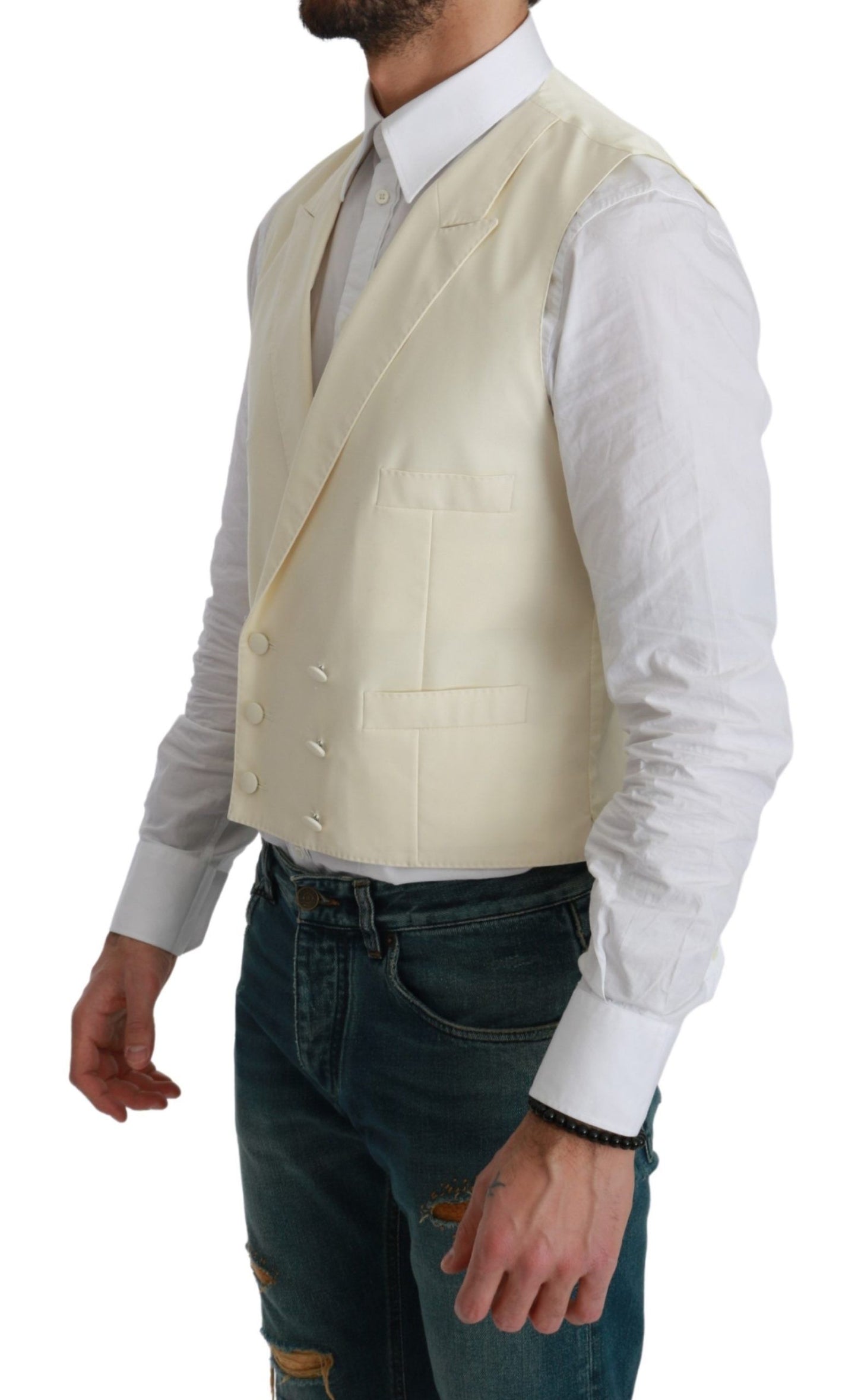 Dolce &amp; Gabbana Gilet blanc Gilet en laine formel