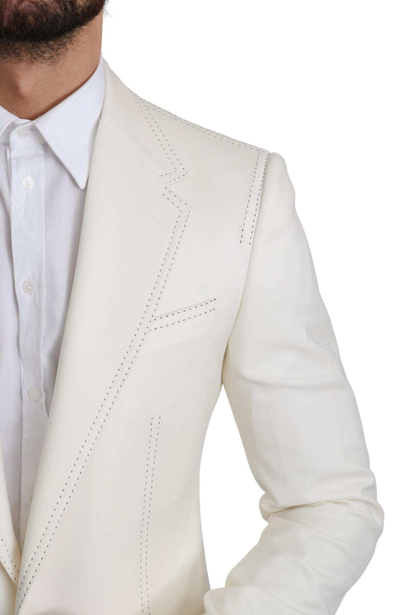 Dolce &amp; Gabbana SICILIA Blazer formel à simple boutonnage crème