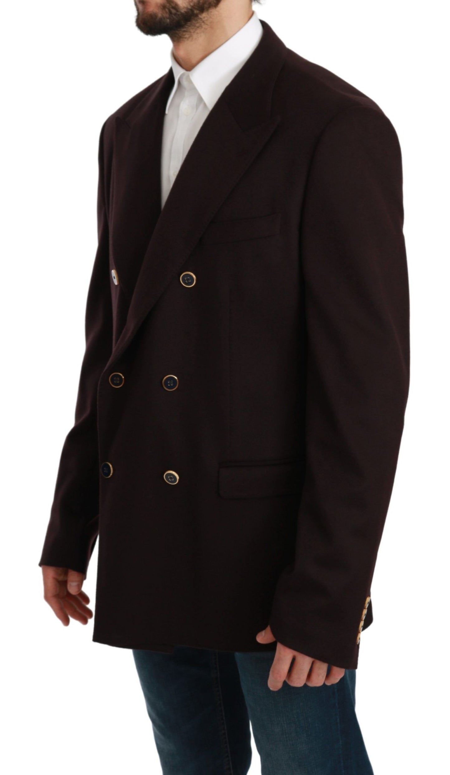 Dolce &amp; Gabbana Manteau en cachemire bordeaux Blazer TAORMINA