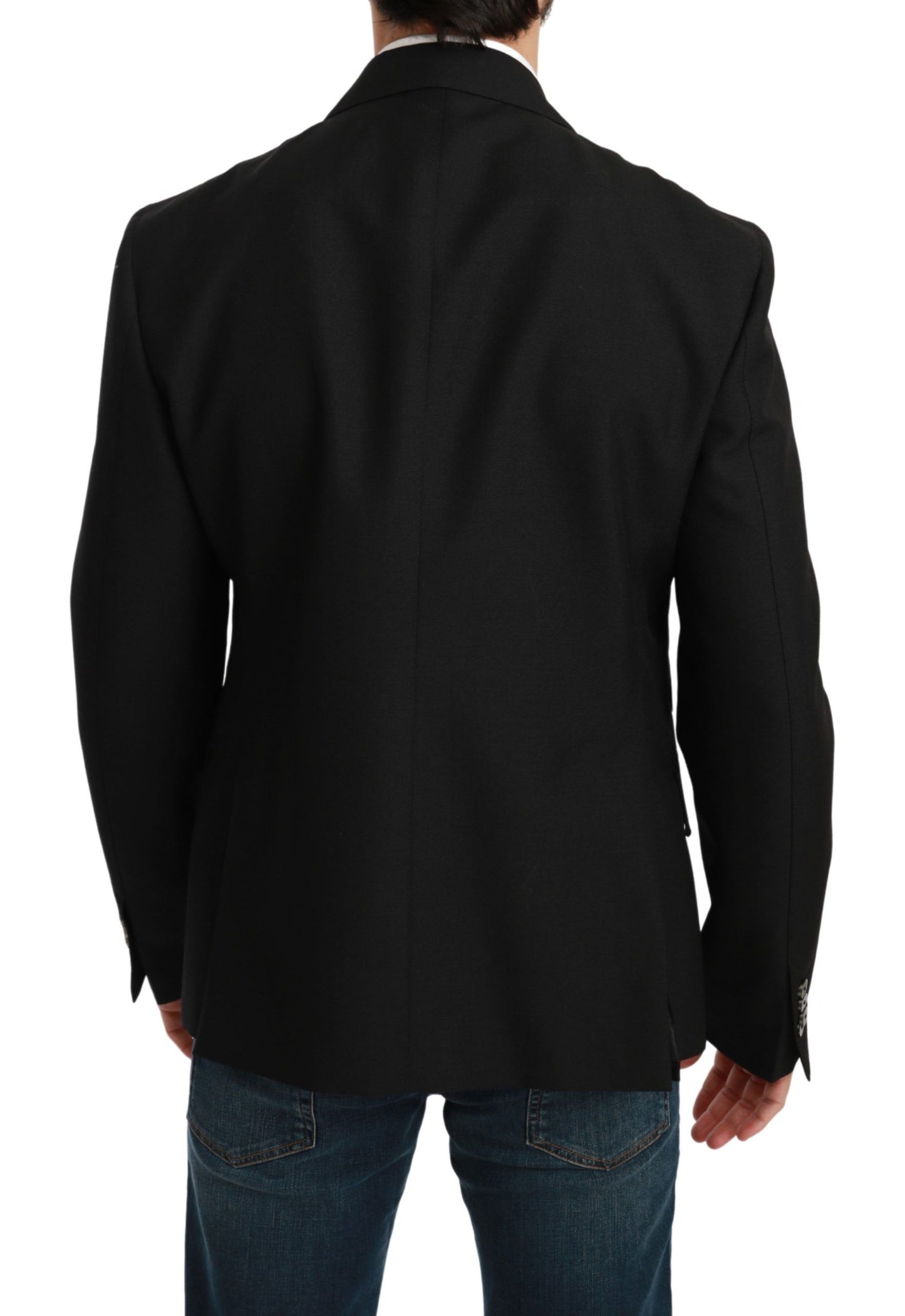 Dolce &amp; Gabbana Veste slim noire Manteau Blazer en laine