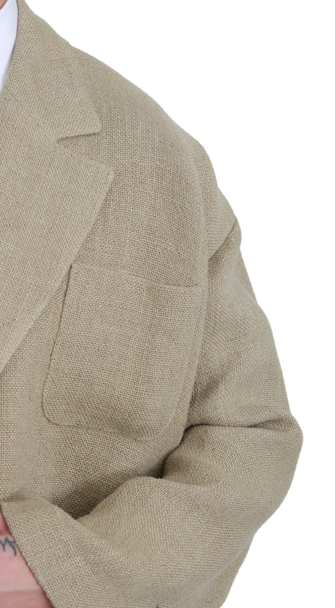 Dolce &amp; Gabbana Manteau Veste Beige Manteau Blazer 100% Jute