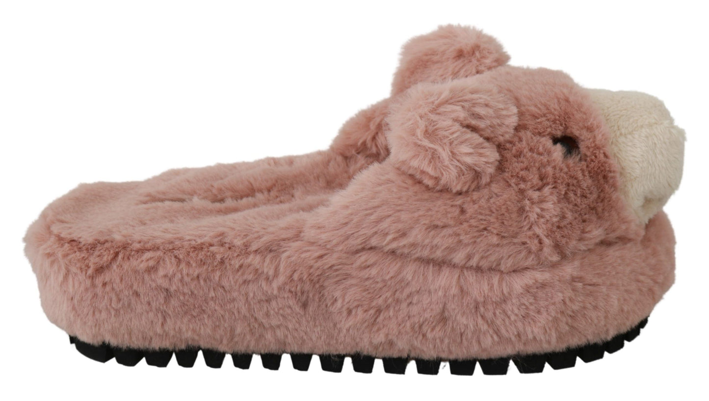 Dolce &amp; Gabbana Pink Bear House Pantoufles Sandales Chaussures