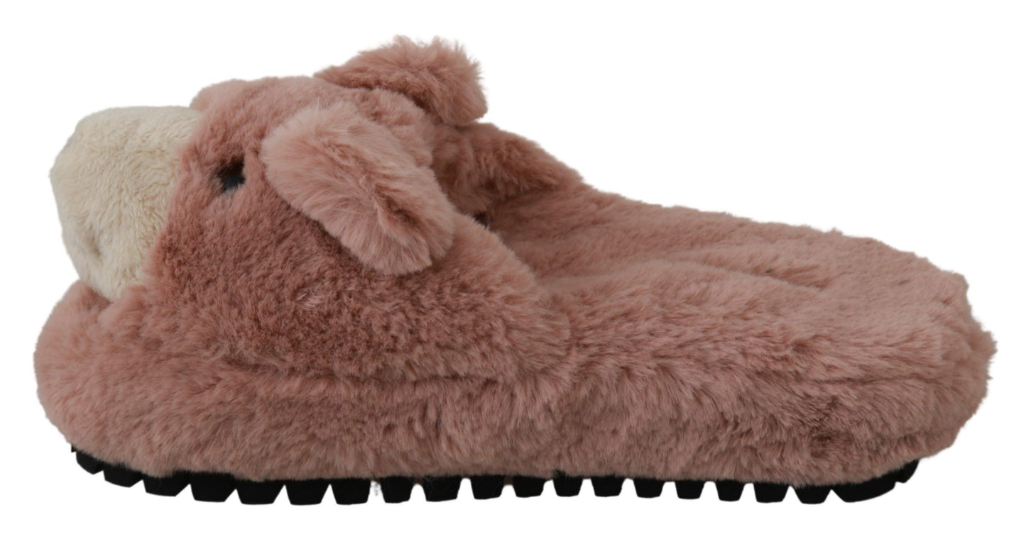 Dolce &amp; Gabbana Pink Bear House Pantoufles Sandales Chaussures